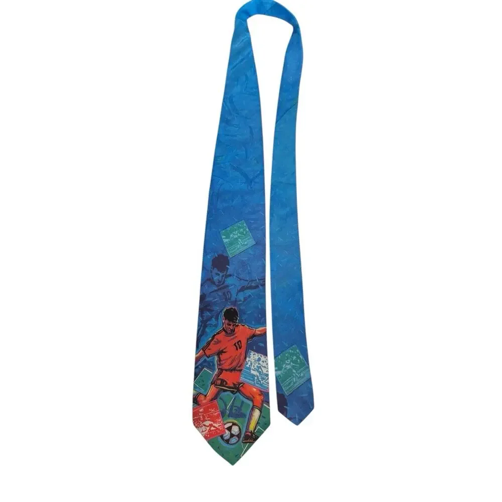Ralph Marlin Soccer Player Sports 1993 Vintage Novelty Necktie Polyester